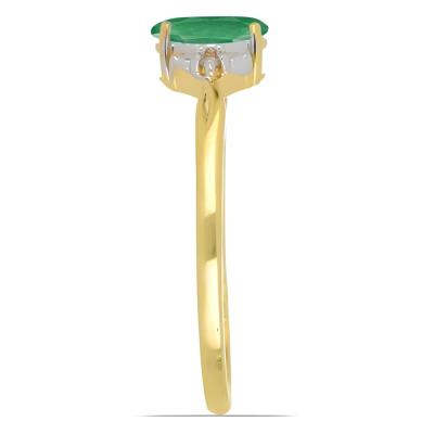 BUY 14K GOLD REAL EMERALD GEMSTONE CLASSIC RING